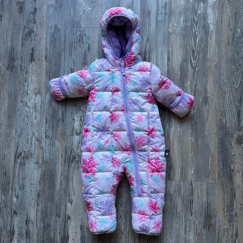 Spyder Baby Hoodie Snowsuit Purple Pink Zipper 3-6 Months